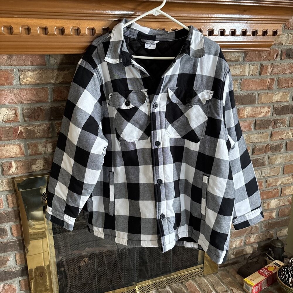 Adventuridge Men’s Black & White Checked Work Jacket Size 2XL